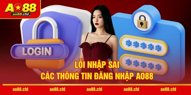 Lỗi nhập sai các thông tin đăng nhập AO88